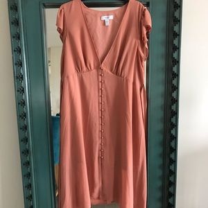 Plus Size Chiffon Flutter-Sleeve Dress